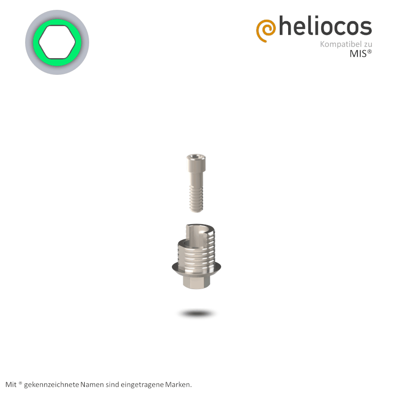 Zimmer® Titanbasis Tapered Screw Vent® Ø 4,5 mm | Höhe: 4,0 mm | mit Rotationsschutz